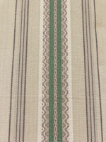 Green/Coffee/ Woven Stripe on Cotton - Stripes running along the Fabric