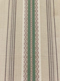 Green/Coffee/ Woven Stripe on Cotton - Stripes running along the Fabric