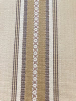 Green/Coffee/ Woven Stripe on Cotton - Stripes running along the Fabric