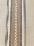 Green/Coffee/ Woven Stripe on Cotton - Stripes running along the Fabric