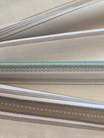 Green/Coffee/ Woven Stripe on Cotton - Stripes running along the Fabric