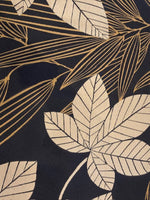Gold Shades of Leaf Jacquard on Black