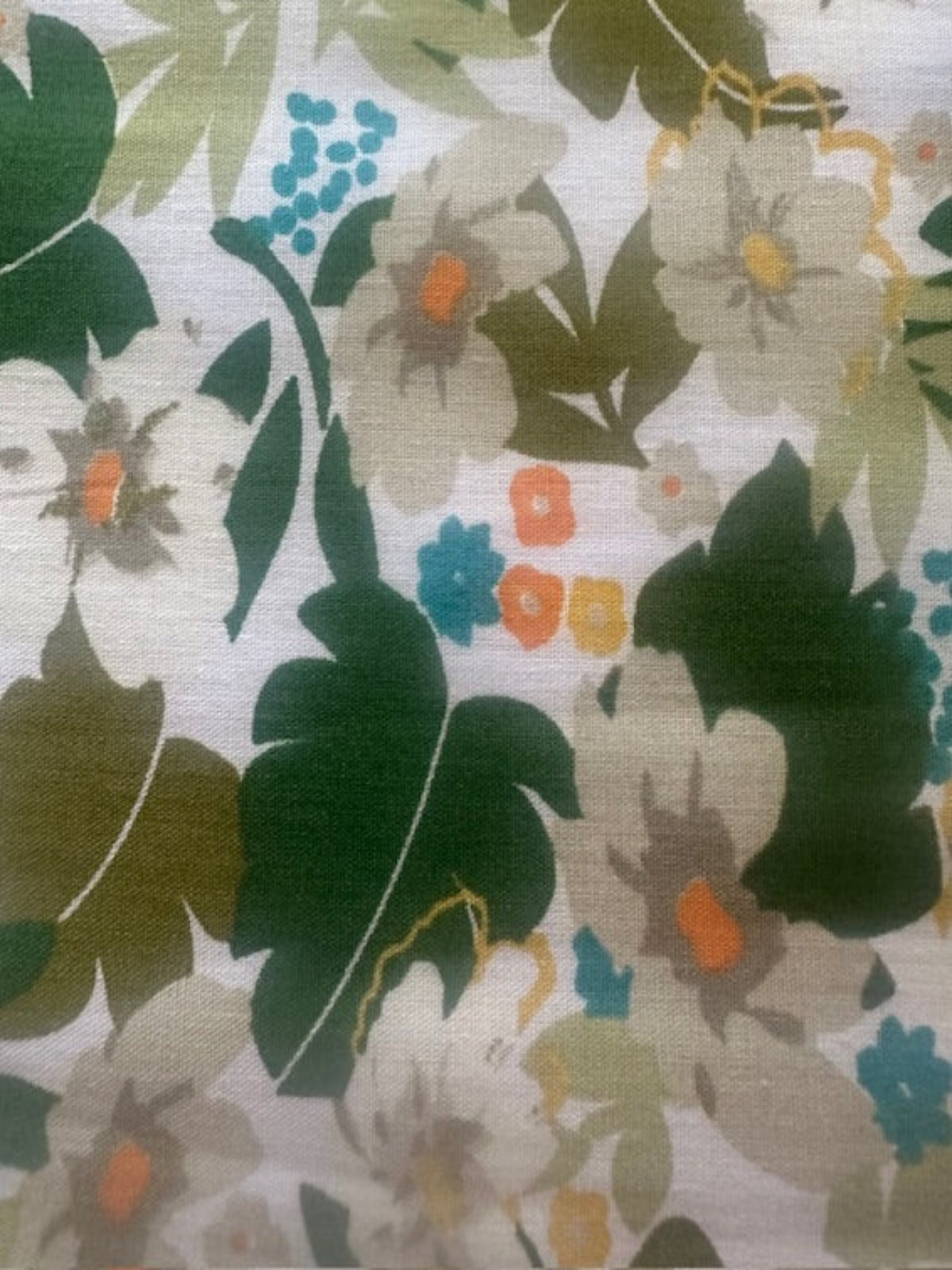 Green Leaf Print on Cotton Lawn