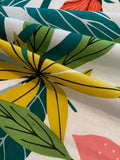 Multi Tropical Print on White Cotton Lawn