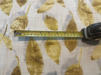 Ochre Faded Leaves on Cream Linen Look Furnishing