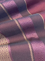 Gold/Burgundy Striped Jacquard. Stripes Running Across the Fabric