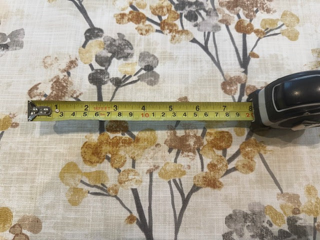 Ochre Berry Bunches on Slubbed Cotton Furnishing