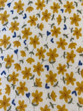 Golden Mustard Ditsy Flowers on Cotton Lawn
