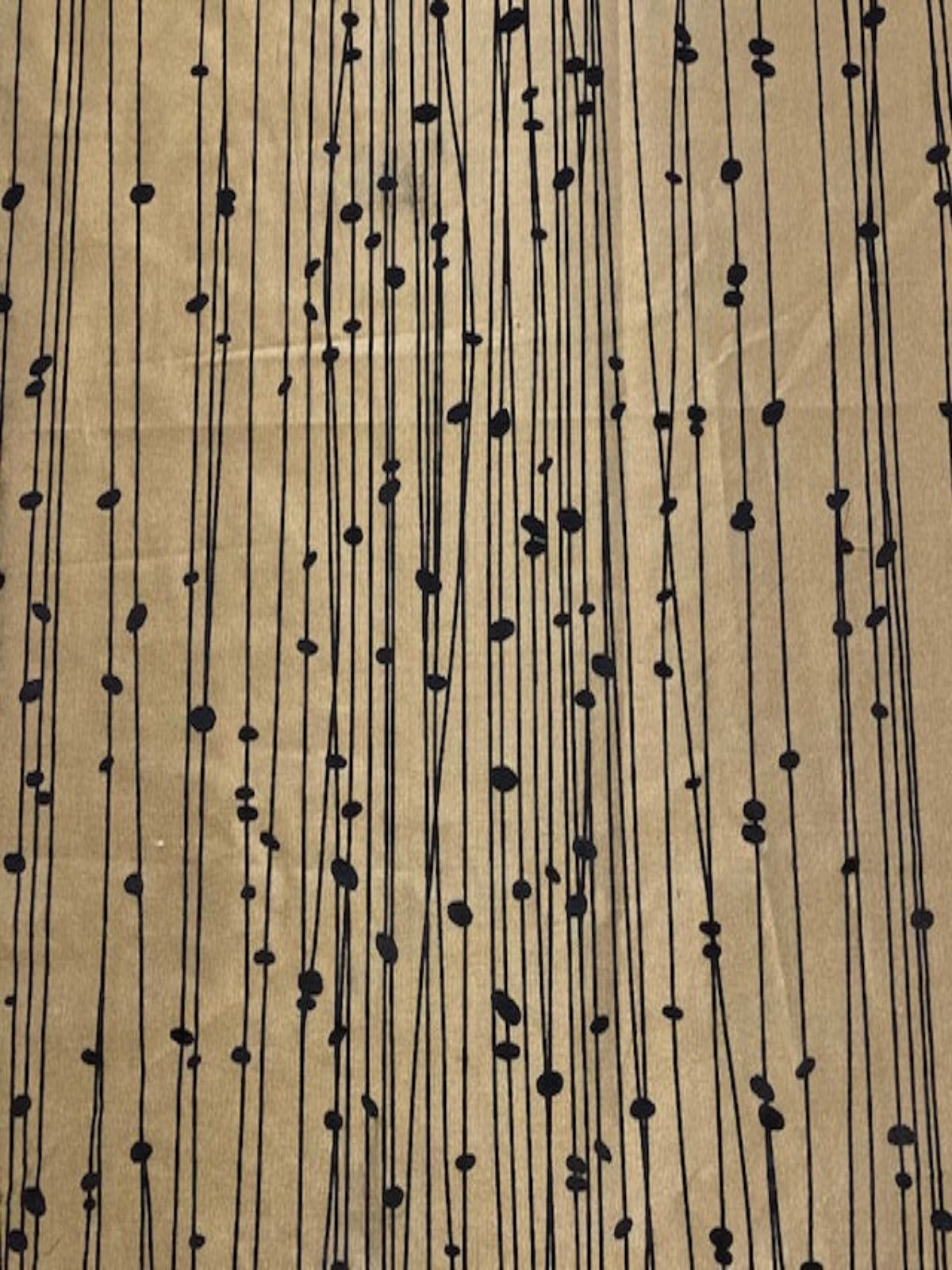 Antique Gold Line & dot Design on Silk " Harlequin - Kalamia"