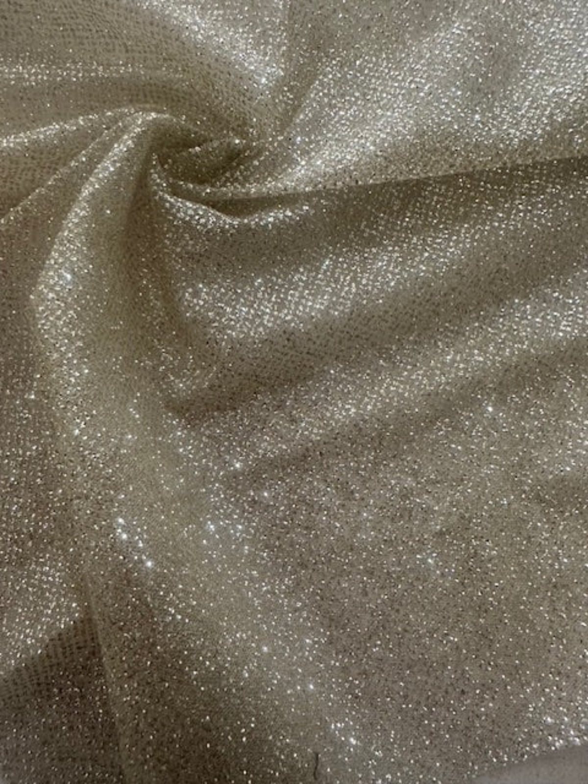 Gold Allover Glitter on Tulle