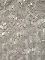 Two Sized Pale Gold Sequin on Nude Mesh