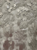 Two Sized Pale Gold Sequin on Nude Mesh