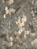 Two Sized Pale Gold Sequin on Nude Mesh