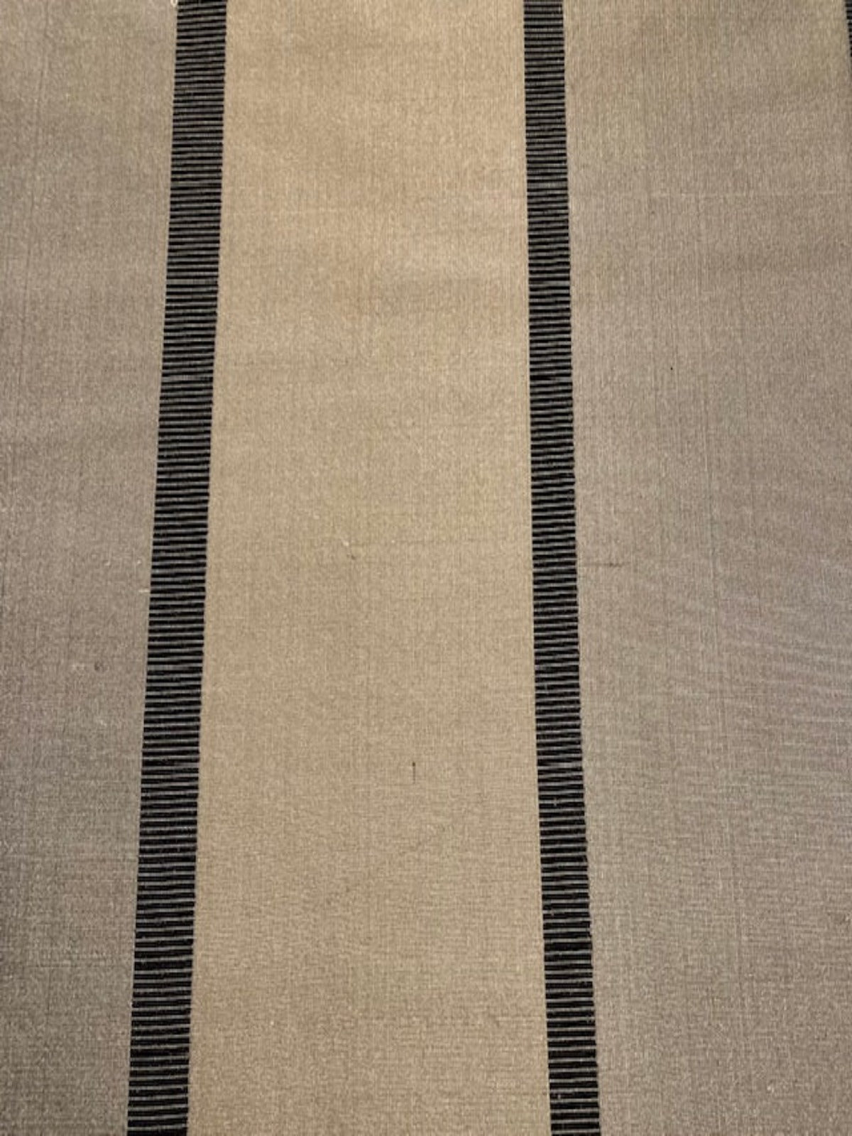 Golden Taupe Silk Dupion Irridescent Stripe with Ribboned Stripe running along the Fabric