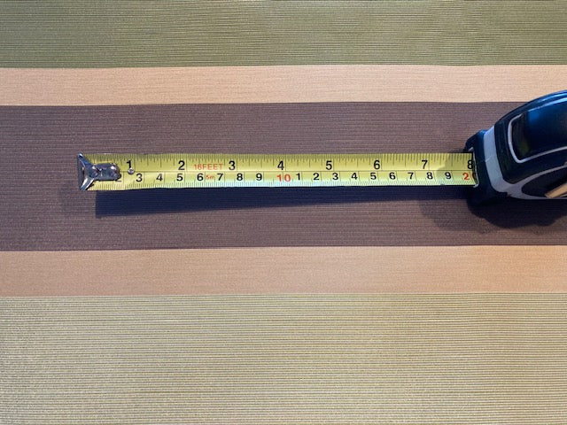 Green /Mink Stripe Running Across the Fabric