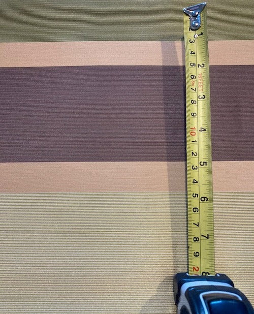 Green /Mink Stripe Running Across the Fabric