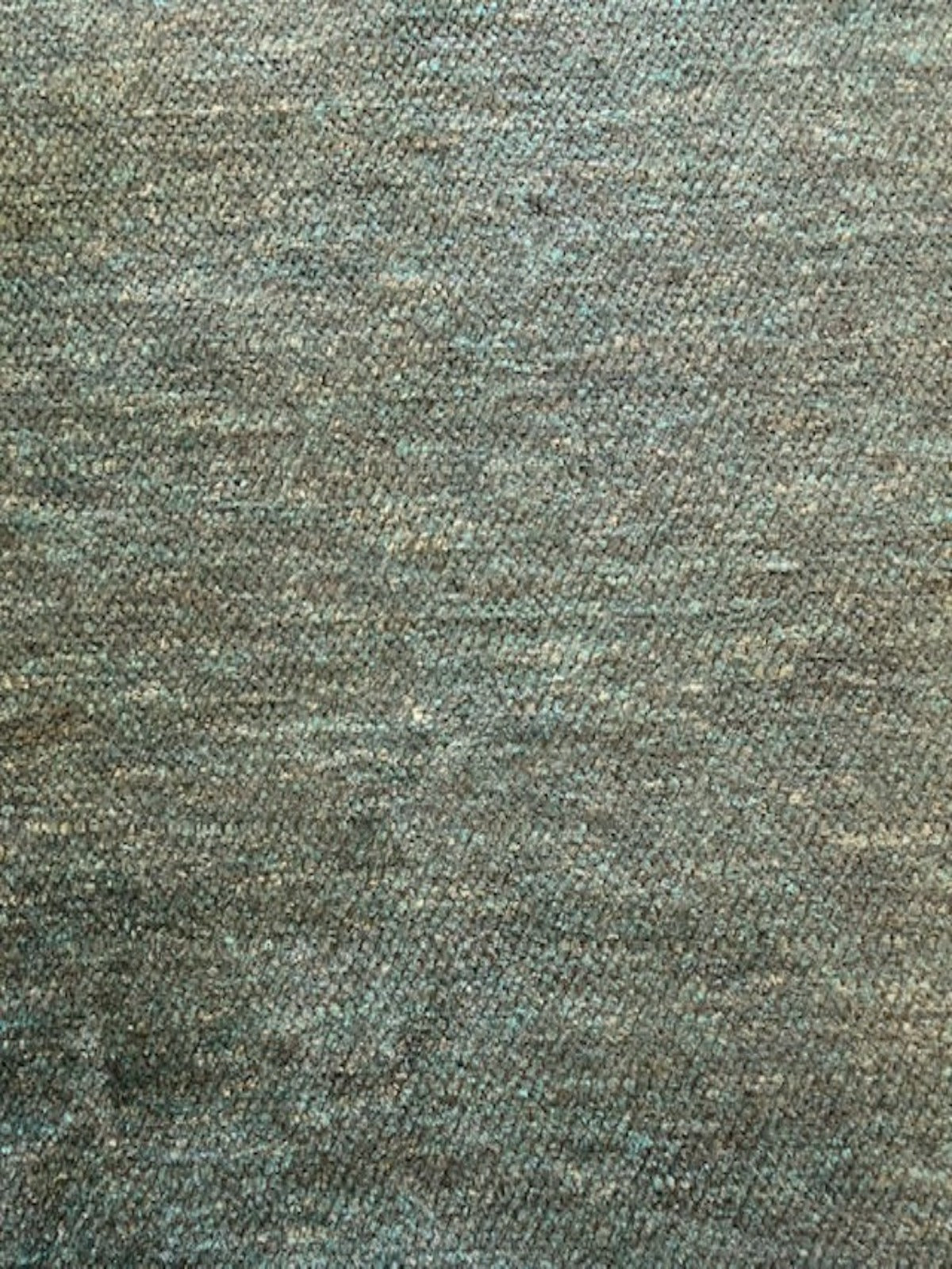 Green Mottled Heavy Brushed Chenille. Brown Reverse