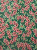 Dusty Pink Floral on Green Cotton Lawn