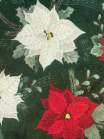 Christmas Jolly Poinsettia on Symphony Green Cotton