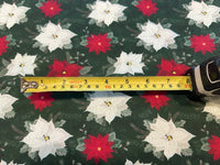 Christmas Jolly Poinsettia on Symphony Green Cotton