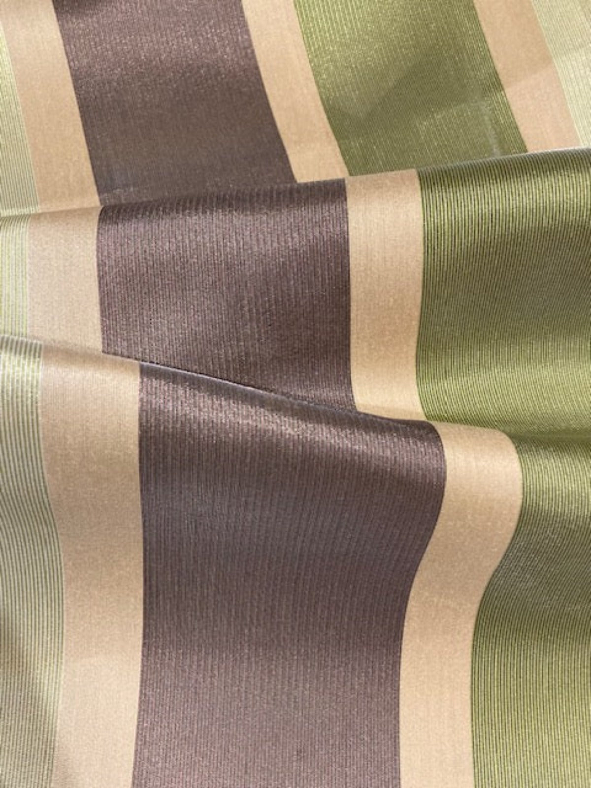 Lime/Mauve Woven Stripe. Stripes run across the fabric