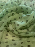 Black Spot on Bright Green Yoryu Silk Chiffon