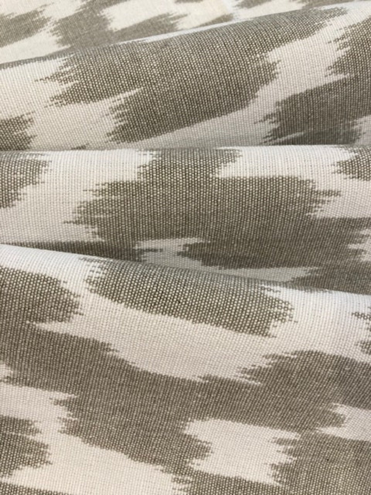 Grey Brushstrokes forming Diamond Shapes on Cotton