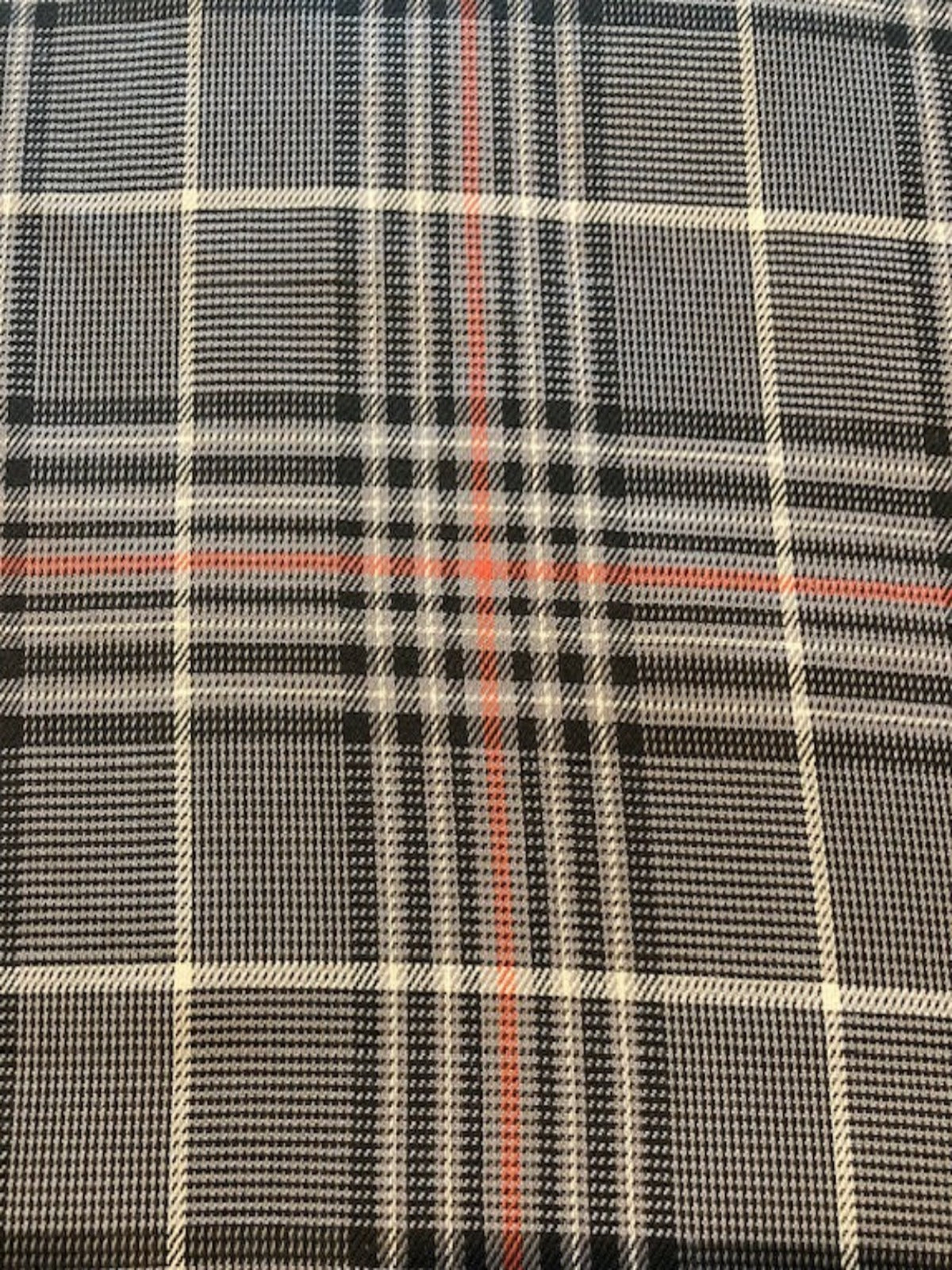 Charcoal Check with Red Highlight Summer Weight
