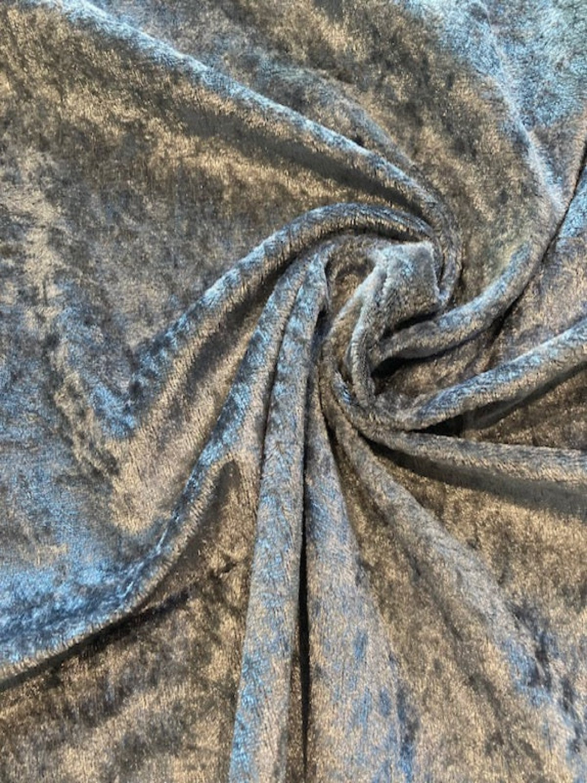 Mid Grey Crushed Stretch Velvet