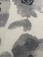 Faded grey Poppies on Ivory Linen Look