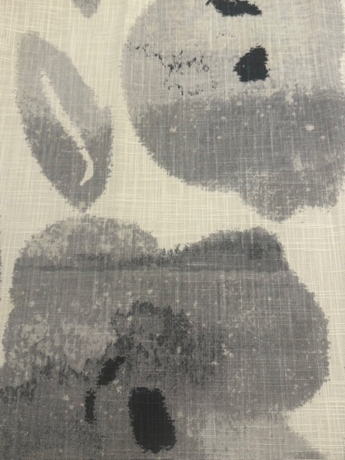 Faded grey Poppies on Ivory Linen Look