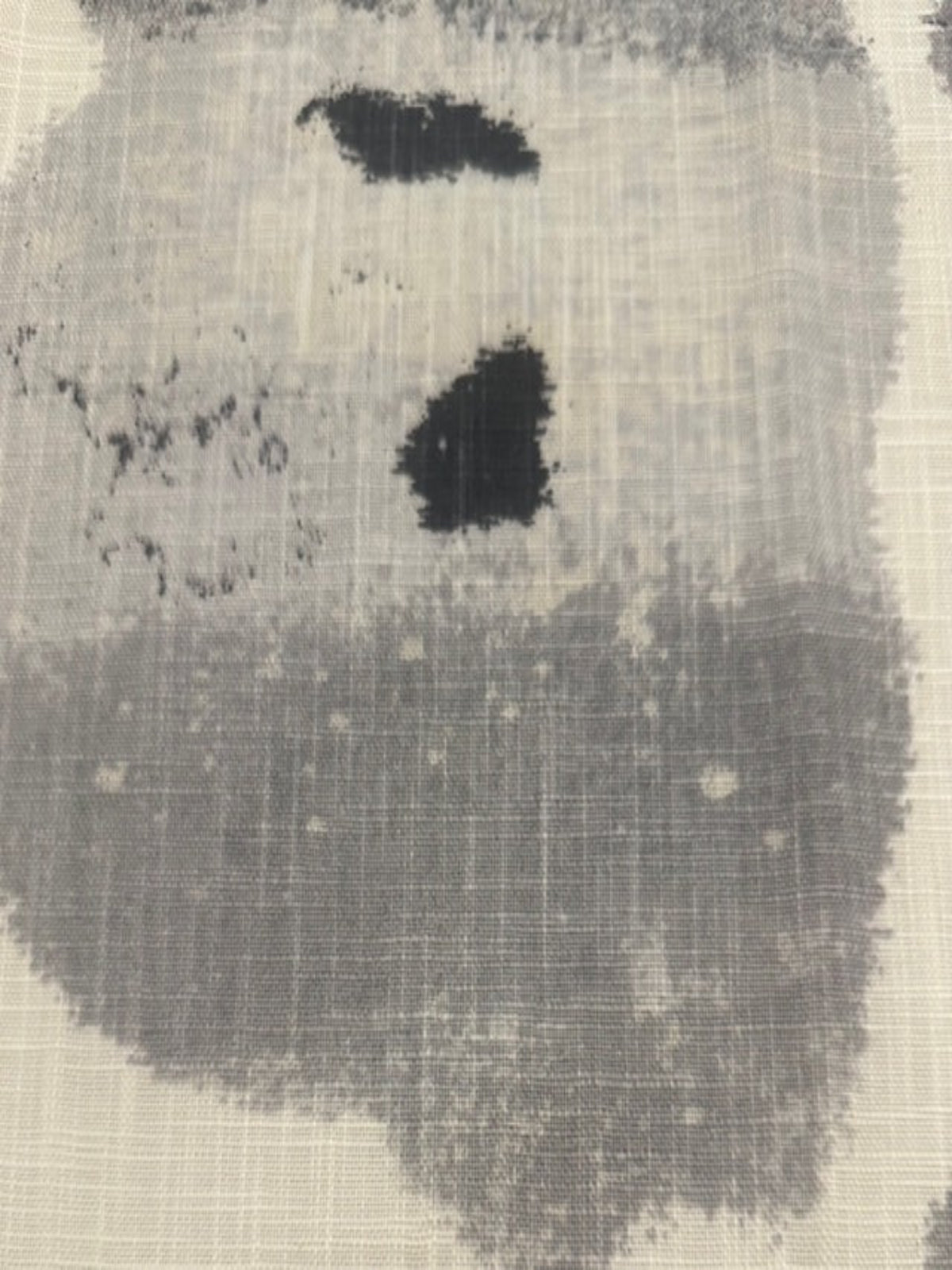 Faded grey Poppies on Ivory Linen Look