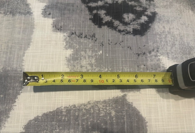 Faded grey Poppies on Ivory Linen Look