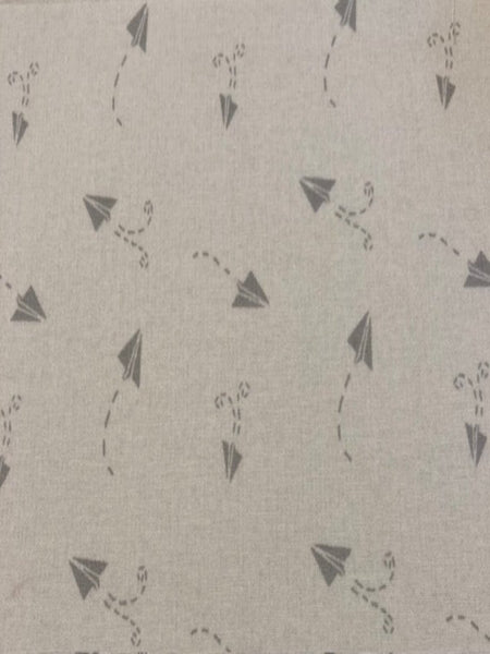 Paper Plane on White Cotton