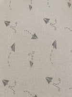 Paper Plane on White Cotton