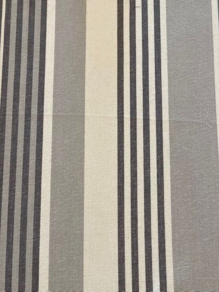 Grey Stripes on Wide 250cm Cotton. Stripes run along the fabric