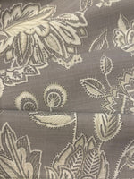 Grey &amp; Ecru Trailing Flower &amp; Leaf Linen Look Furnishing. "Amore"- Porter &amp; Stone.
