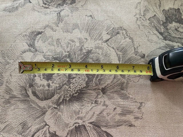 Grey Pencil Sketch Flower on Cotton/Linen Hopsack – "Art of the Loom – Chatsworth"