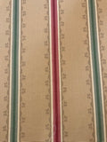 Red//Green Stripe on Panelled Cotton. Stripes running along the Fabric. " Zoffany - Florette Stripe"