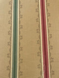 Red//Green Stripe on Panelled Cotton. Stripes running along the Fabric. " Zoffany - Florette Stripe"