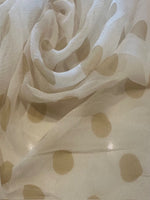 Mustard Spot on Ivory Yoryu Silk Chiffon