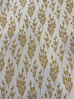 Simple Metallic Christmas Berries on Ecru Cotton