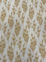 Simple Metallic Christmas Berries on Ecru Cotton