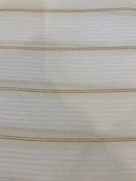 Ivory Tubular Knitted Stripe with Gold Lurex Detail
