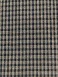 Grey/Teal Woven Mini Check with one way Stretch. Suiting Weight