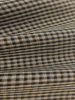 Grey/Teal Woven Mini Check with one way Stretch. Suiting Weight