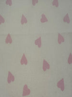 Pink Heart on Ivory Cotton