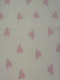 Pink Heart on Ivory Cotton