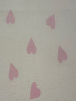 Pink Heart on Ivory Cotton