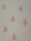 Pink Heart on Ivory Cotton
